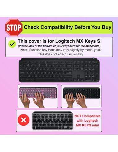 Cubierta de Teclado Silicona Tippy Type para Logitech MX Keys S