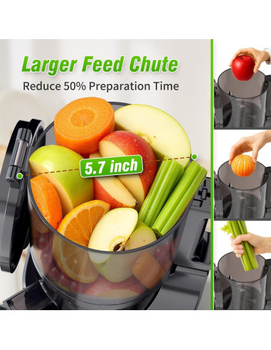 Exprimidor de Prensa en Frío VENNEX 50 oz Negro Doble Tornillo