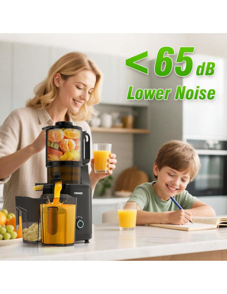 Exprimidor de Prensa en Frío VENNEX 50 oz Negro Doble Tornillo