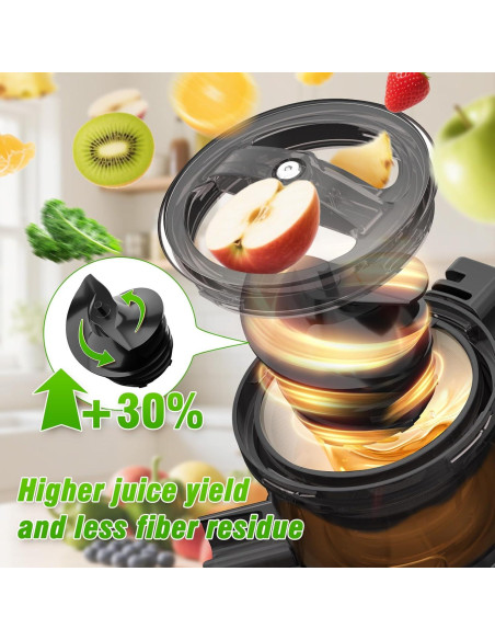 Exprimidor de Prensa en Frío VENNEX 50 oz Negro Doble Tornillo