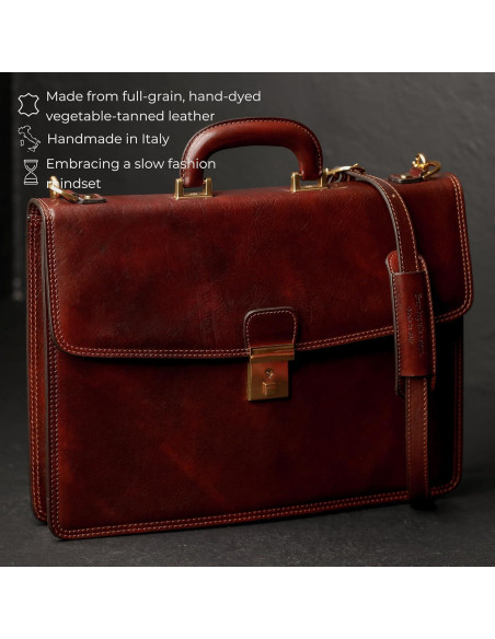 Maletín de Cuero Time Resistance - Funda para Laptop 39.5x29.5cm