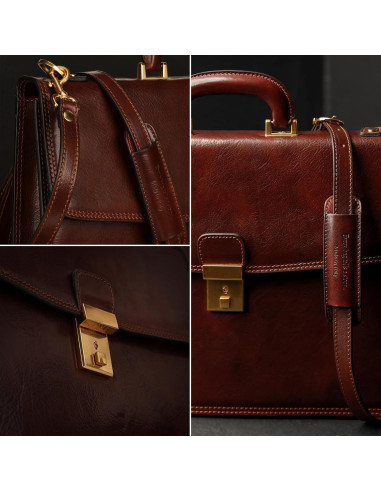 Maletín de Cuero Time Resistance - Funda para Laptop 39.5x29.5cm