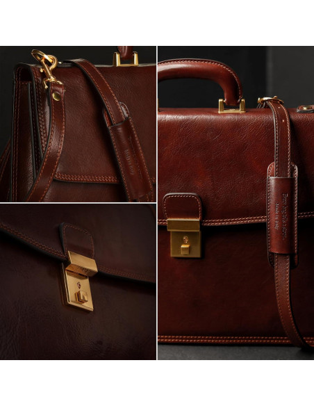 Maletín de Cuero Time Resistance - Funda para Laptop 39.5x29.5cm