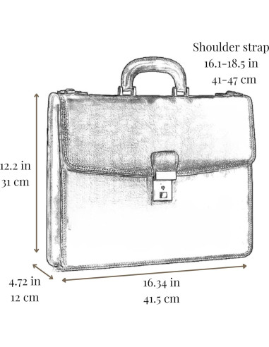 Maletín de Cuero Time Resistance - Funda para Laptop 39.5x29.5cm