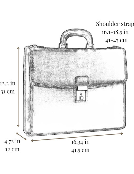 Maletín de Cuero Time Resistance - Funda para Laptop 39.5x29.5cm
