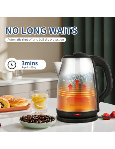 Hervidor Eléctrico HEAMANTOL 1.8L 700W Acero Inoxidable