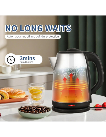 Hervidor Eléctrico HEAMANTOL 1.8L 700W Acero Inoxidable