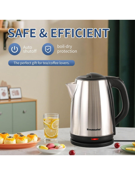 Hervidor Eléctrico HEAMANTOL 1.8L 700W Acero Inoxidable