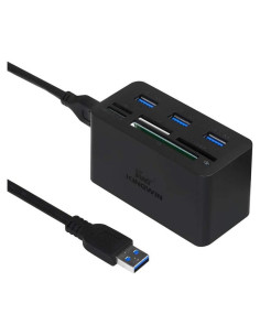 Adaptador HUB USB 3.0 Kingwin con Lector de Tarjetas 5 en 1