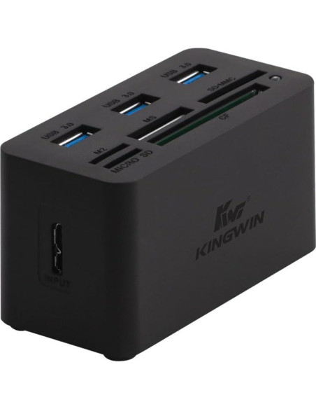 Adaptador HUB USB 3.0 Kingwin con Lector de Tarjetas 5 en 1