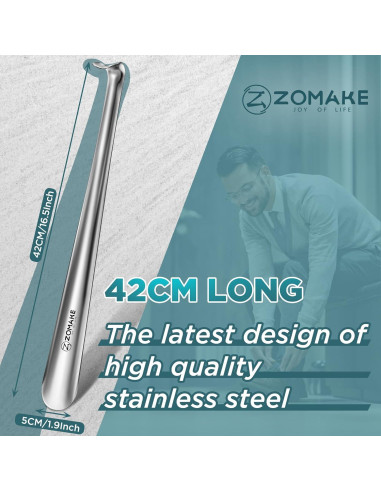 Cuchara para Calzado ZOMAKE de Mango Largo 41.91 cm Acero Inoxidable