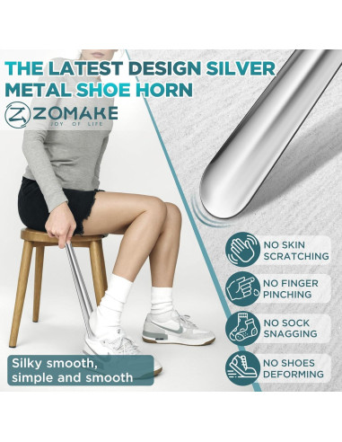 Cuchara para Calzado ZOMAKE de Mango Largo 41.91 cm Acero Inoxidable