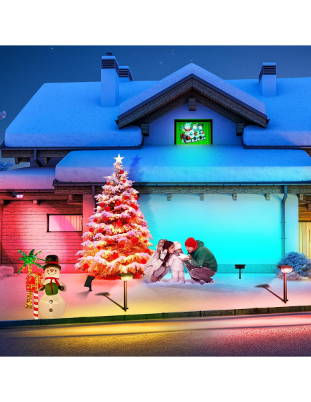 Luces Solares de Jardín Consciot, Paquete de 4, Multicolor IP65