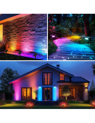 Luces Solares de Jardín Consciot, Paquete de 4, Multicolor IP65