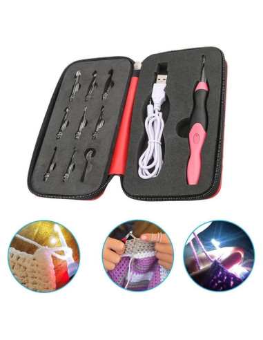 Juego de Ganchillos Iluminados JahyShow 9 Piezas 2.5mm a 6.5mm