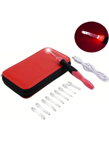 Juego de Ganchillos Iluminados JahyShow 9 Piezas 2.5mm a 6.5mm