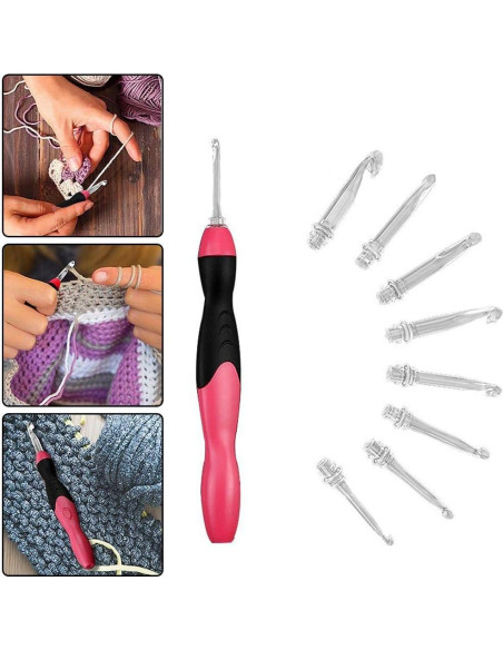 Juego de Ganchillos Iluminados JahyShow 9 Piezas 2.5mm a 6.5mm