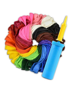 Paquete de 150 globos 12" QRabbit con bomba de mano - Colores surtidos