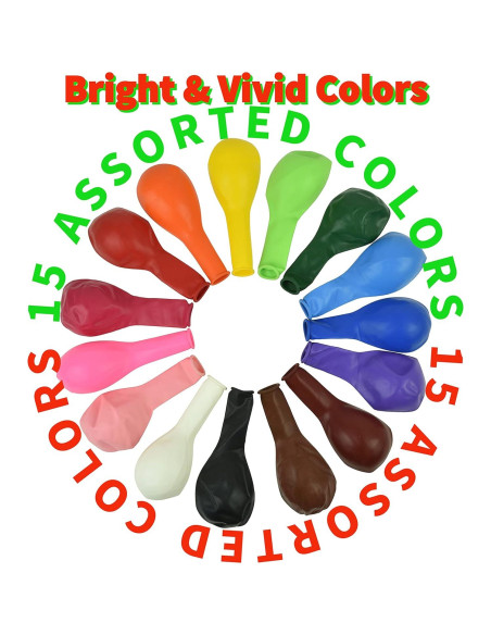 Paquete de 150 globos 12" QRabbit con bomba de mano - Colores surtidos