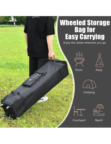 Carpa Gazebo Plegable Tangkula 3.96m x 3.96m Beige