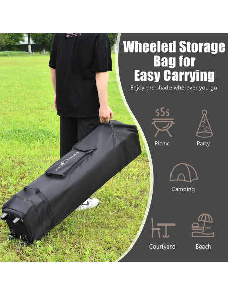 Carpa Gazebo Plegable Tangkula 3.96m x 3.96m Beige