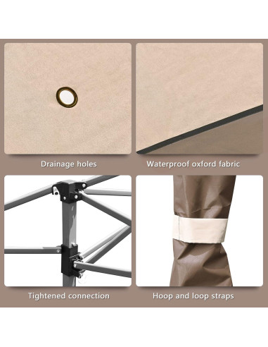 Carpa Gazebo Plegable Tangkula 3.96m x 3.96m Beige