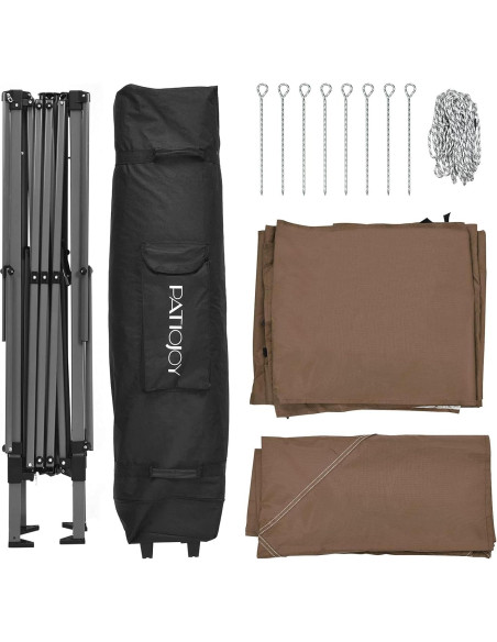 Carpa Gazebo Plegable Tangkula 3.96m x 3.96m Beige