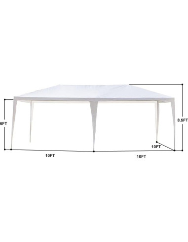 Carpa de Fiesta 10x20ft Myoihomora Blanca Impermeable con Paredes