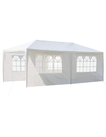 Carpa de Fiesta 10x20ft Myoihomora Blanca Impermeable con Paredes