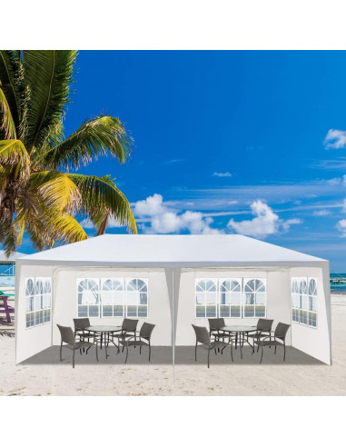 Carpa de Fiesta 10x20ft Myoihomora Blanca Impermeable con Paredes