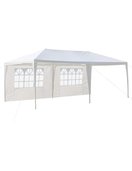 Carpa de Fiesta 10x20ft Myoihomora Blanca Impermeable con Paredes