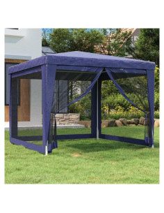 Carpa de Fiesta YELWHI 3x3m con 4 Paredes Laterales de Malla Azul