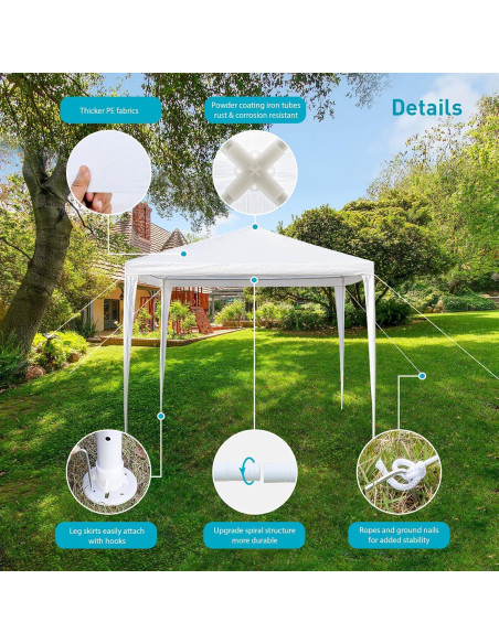 Carpa de Fiesta 3x3m ANTSKU Blanca Impermeable para Eventos