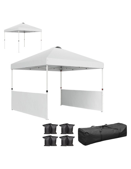 Carpa Plegable Outsunny 3x3m con 2 Paredes UV50+ para 9 Personas