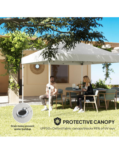 Carpa Plegable Outsunny 3x3m con 2 Paredes UV50+ para 9 Personas