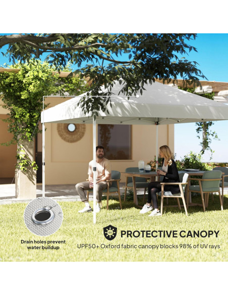 Carpa Plegable Outsunny 3x3m con 2 Paredes UV50+ para 9 Personas