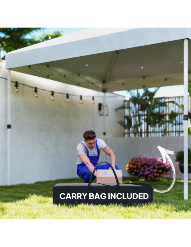 Carpa Plegable Outsunny 3x3m con 2 Paredes UV50+ para 9 Personas