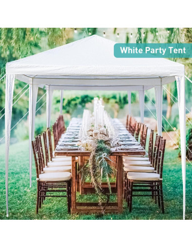 Carpa de Fiesta ANTSKU 10x30m Blanca con 5 Paredes Removibles