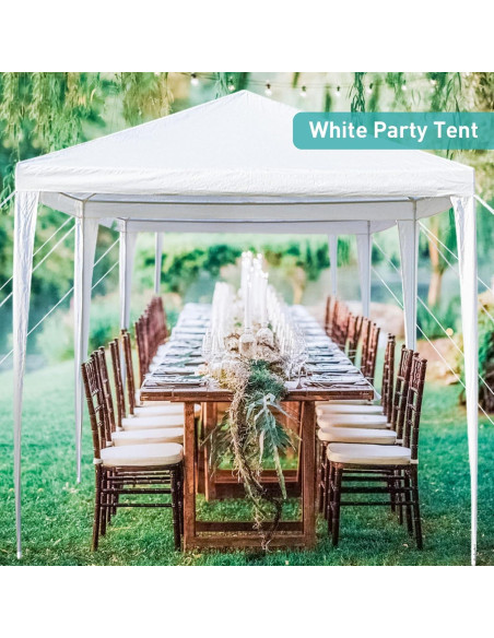 Carpa de Fiesta ANTSKU 10x30m Blanca con 5 Paredes Removibles