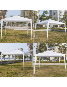 Carpa Exterior Impermeable 3x3m Blanca - Carpa Portátil para Fiestas 2