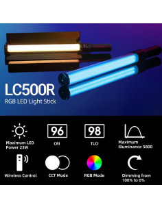 GODOX LC500R Barra de Luz LED RGB 23W 2500K-8500K 5800lux 2
