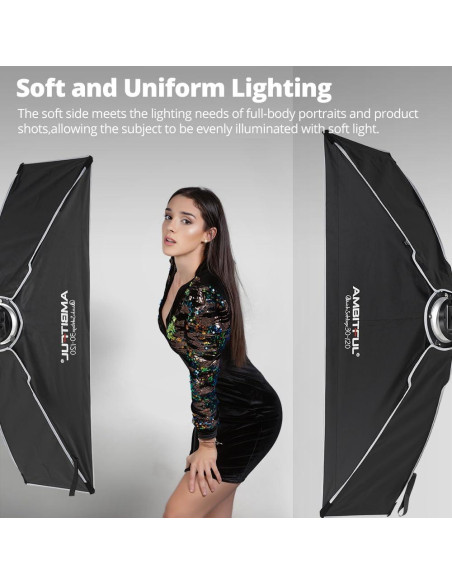 Softbox 60x90cm AMBITFUL Montaje Bowens Textil Reflectante