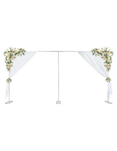 Soporte de Fondo para Bodas SHanxiym 6m x 3m Ajustable Plateado