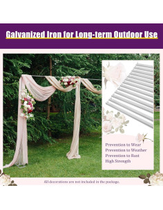 Soporte de Fondo para Bodas SHanxiym 6m x 3m Ajustable Plateado 2