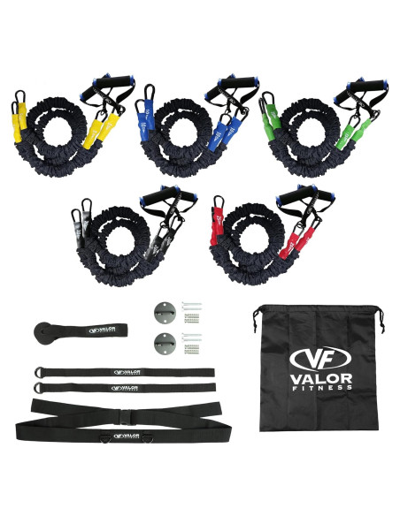 Bandas de Resistencia Valor Fitness RTS-SET 5-25 lbs con Ancla