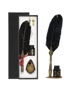 Juego de Pluma Caligráfica PATIKIL 25cm Negro con Tinta