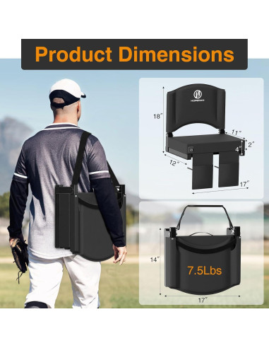 Silla de Estadio Calentada HOPERAN Plegable 1 Unidad 181 kg