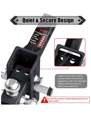 Soporte de Remolque Ajustable TYT con Gancho y Bola 10,000 lbs