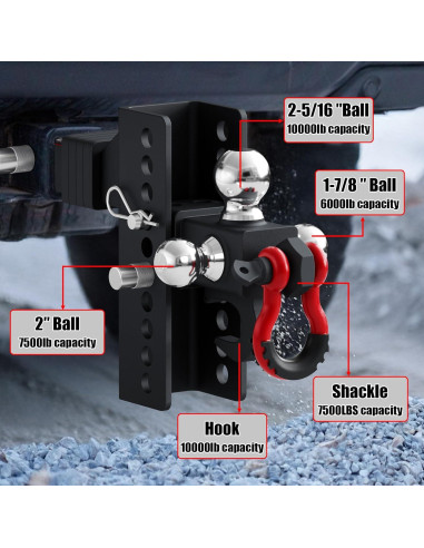 Soporte de Remolque Ajustable TYT con Gancho y Bola 10,000 lbs