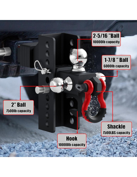 Soporte de Remolque Ajustable TYT con Gancho y Bola 10,000 lbs